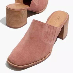 The Carey Mule in Suede, Block Heel, Size 8